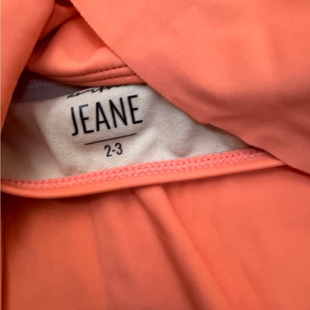 Kortni Jeane Orange Ruffle Swim Top Girls Size 2/3 Halter Bikini Top Summer - Picture 2 of 4